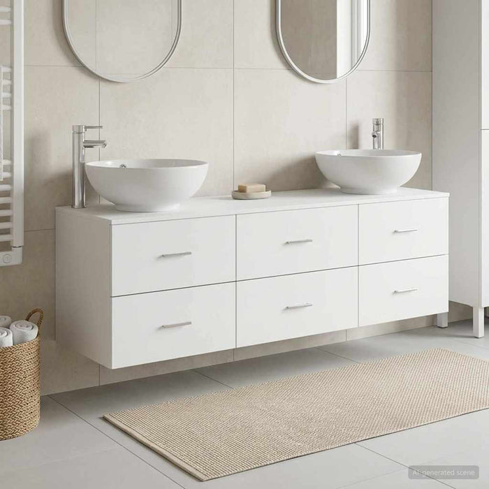 Set de mobilier pentru baie 3 buc. Alb 49,5 x 44,5 x 65 cm WALTI