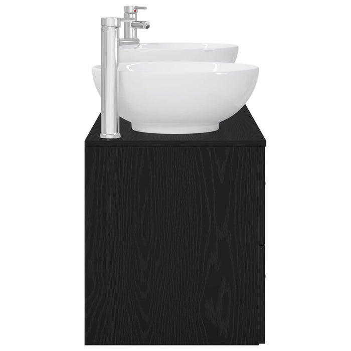 Set de mobilier pentru baie 3 buc. Negru 49,5 x 44,5 x 65 cm WALTI