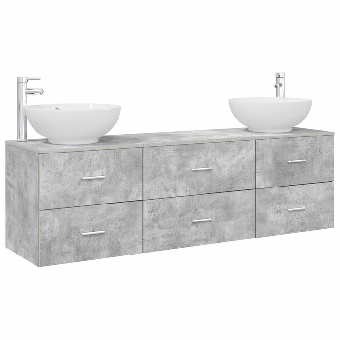 Set de mobilier pentru baie 3 buc. Gri Beton WALTI