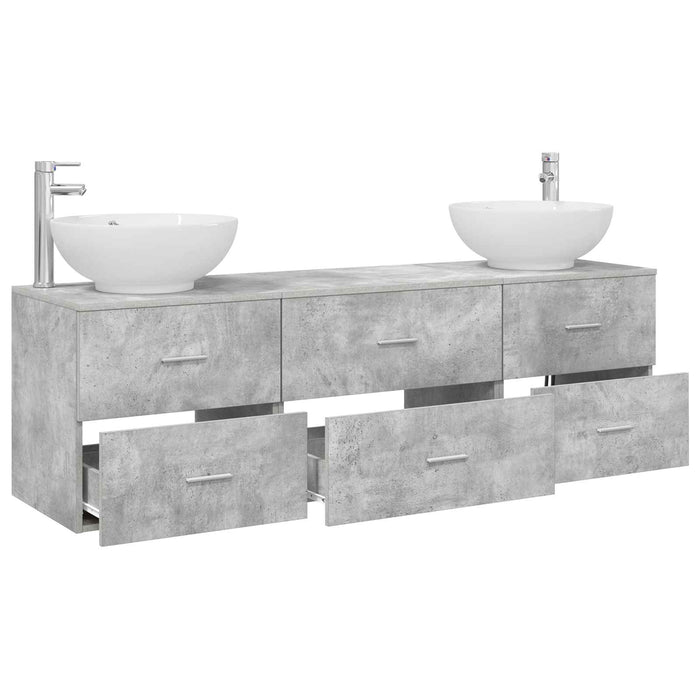 Set de mobilier pentru baie 3 buc. Gri Beton WALTI