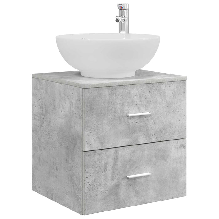 Set de mobilier pentru baie 3 buc. Gri Beton WALTI
