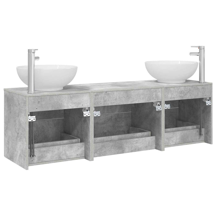 Set de mobilier pentru baie 3 buc. Gri Beton WALTI