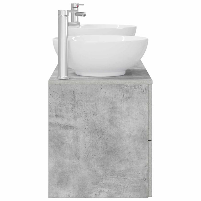 Set de mobilier pentru baie 3 buc. Gri Beton WALTI