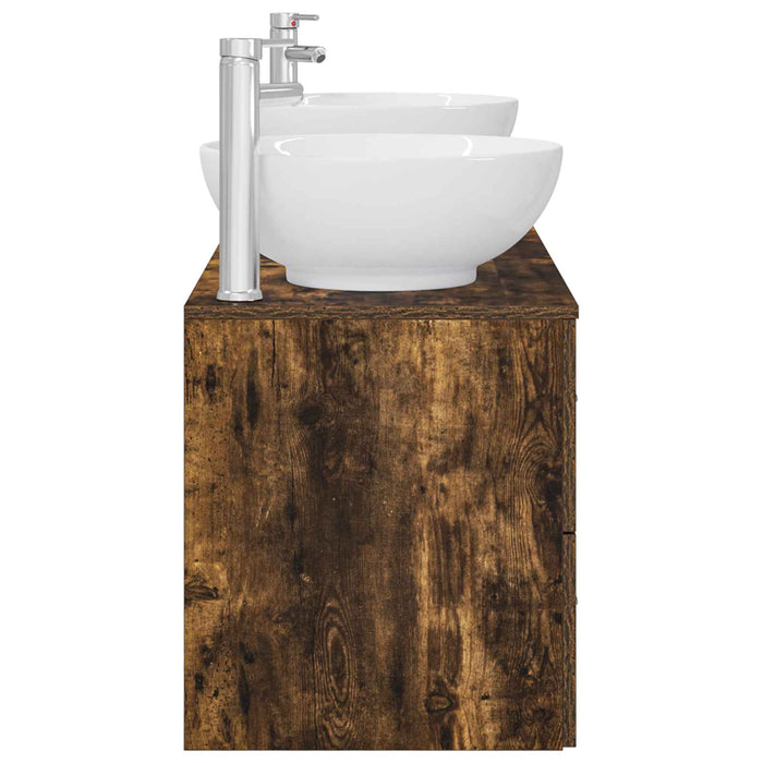 Set de mobilier pentru baie 3 buc. Stejar fumuriu WALTI
