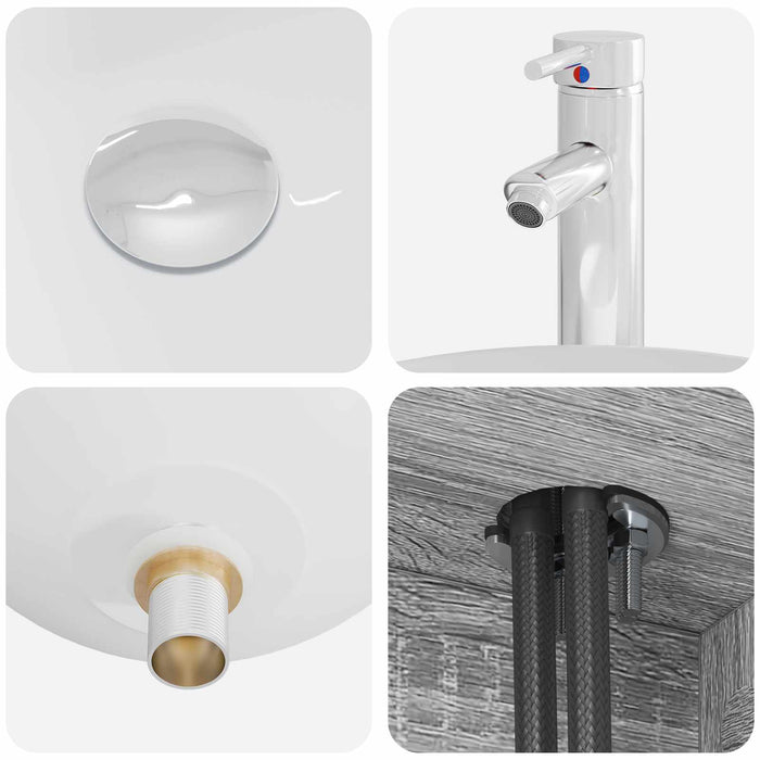 Set de mobilier pentru baie 3 buc. Sonoma gri WALTI