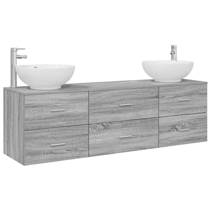 Set de mobilier pentru baie 3 buc. Sonoma gri WALTI