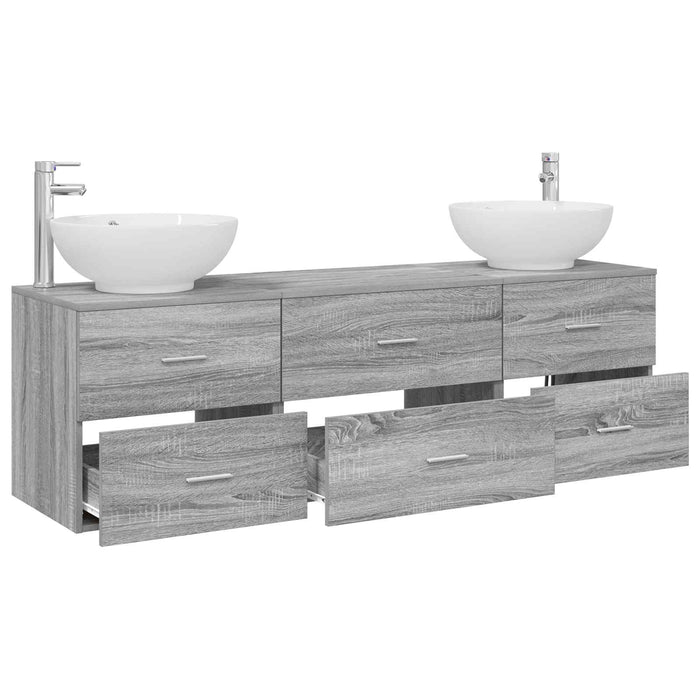 Set de mobilier pentru baie 3 buc. Sonoma gri WALTI