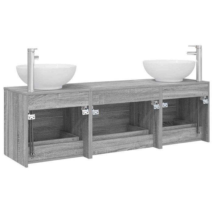 Set de mobilier pentru baie 3 buc. Sonoma gri WALTI
