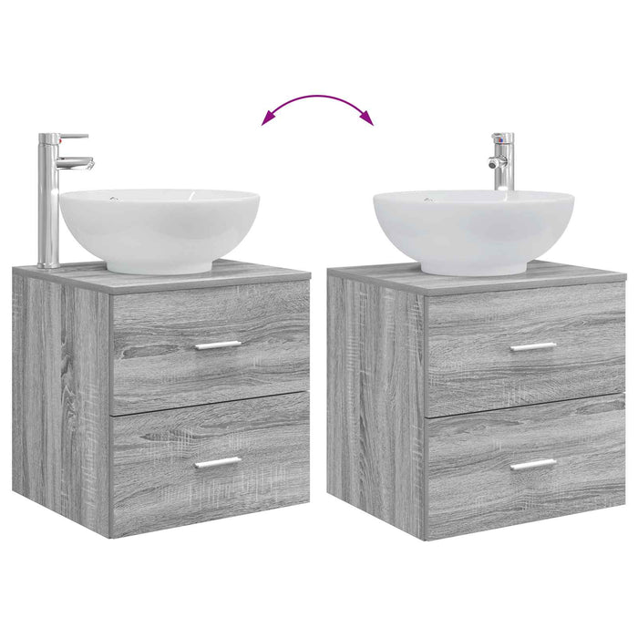 Set de mobilier pentru baie 3 buc. Sonoma gri WALTI