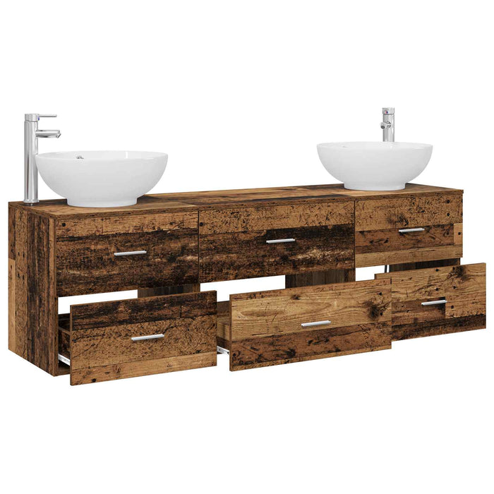 Set de mobilier pentru baie 3 buc. Lemn vechi WALTI
