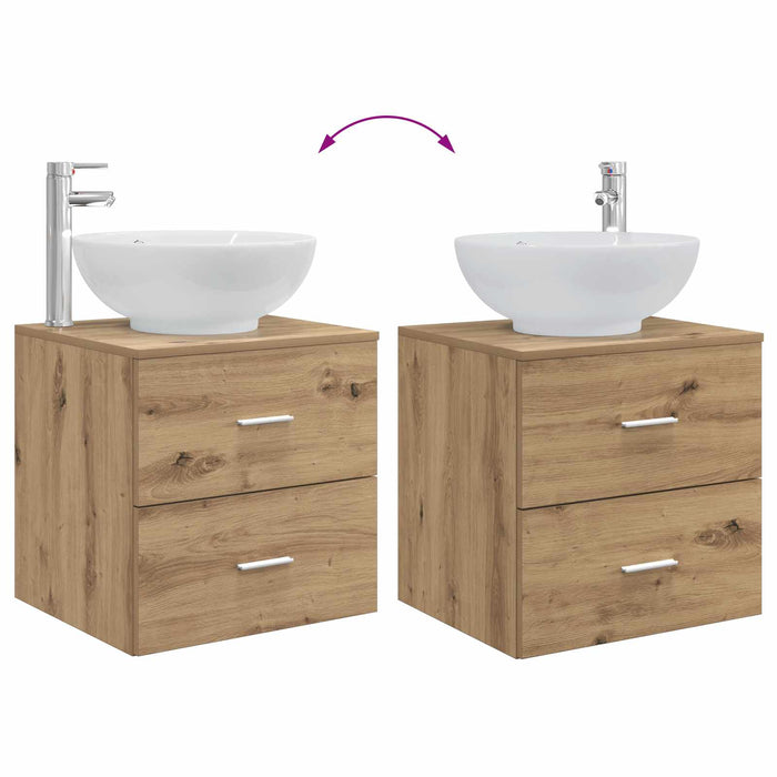 Set de mobilier pentru baie 3 buc. Stejar Artizanal WALTI