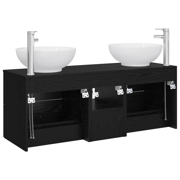 Set de mobilier pentru baie 3 buc. Negru 49,5 x 44,5 x 65 cm WALTI