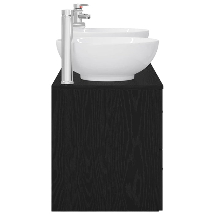 Set de mobilier pentru baie 3 buc. Negru 49,5 x 44,5 x 65 cm WALTI