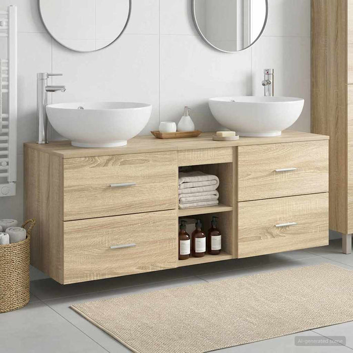 Set de mobilier pentru baie 3 buc. Stejar Sonoma WALTI