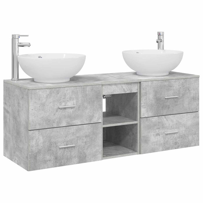 Set de mobilier pentru baie 3 buc. Gri Beton WALTI
