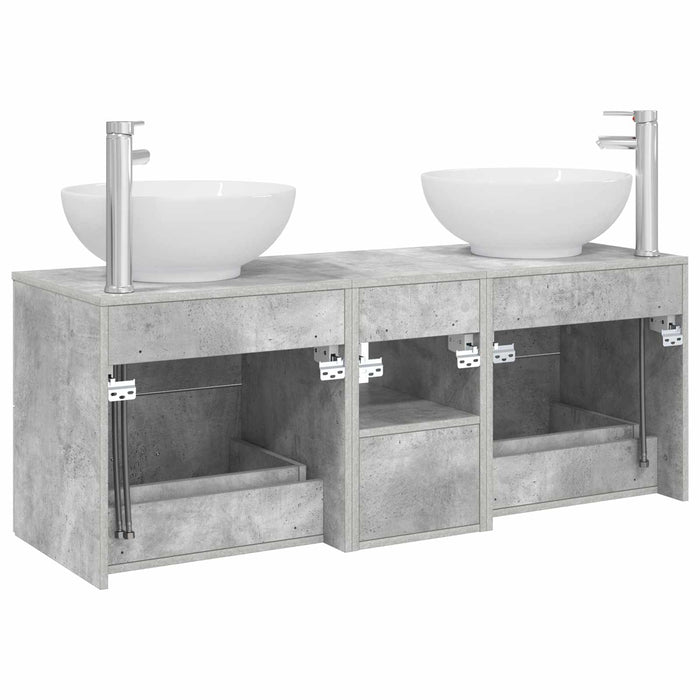 Set de mobilier pentru baie 3 buc. Gri Beton WALTI