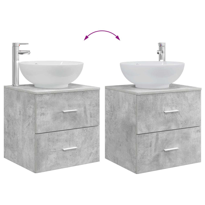 Set de mobilier pentru baie 3 buc. Gri Beton WALTI