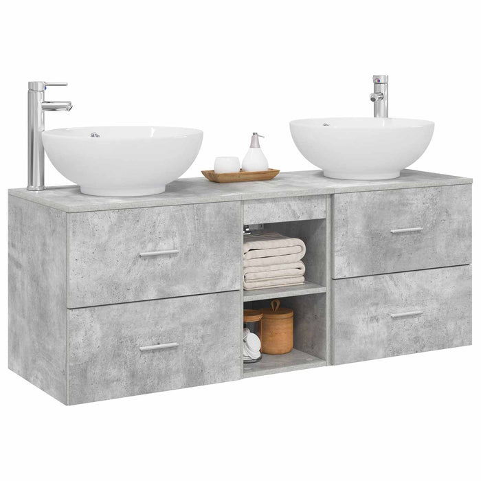 Set de mobilier pentru baie 3 buc. Gri Beton WALTI
