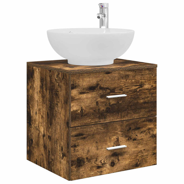 Set de mobilier pentru baie 3 buc. Stejar fumuriu WALTI