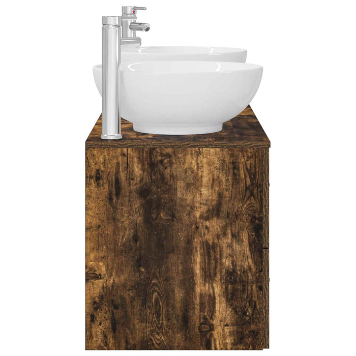 Set de mobilier pentru baie 3 buc. Stejar fumuriu WALTI