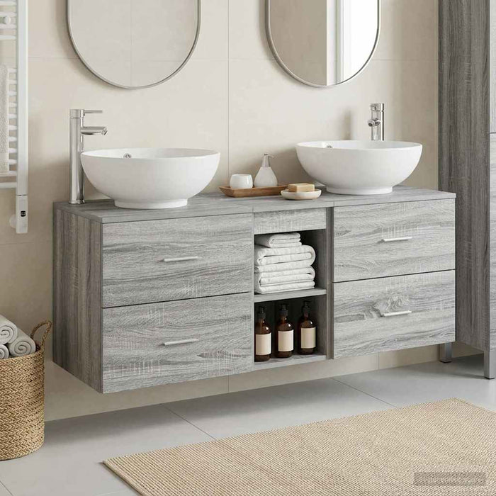 Set de mobilier pentru baie 3 buc. Sonoma gri WALTI