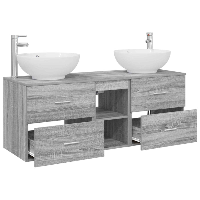 Set de mobilier pentru baie 3 buc. Sonoma gri WALTI