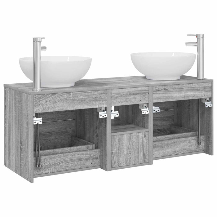 Set de mobilier pentru baie 3 buc. Sonoma gri WALTI