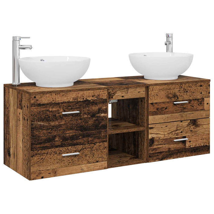 Set de mobilier pentru baie 3 buc. Lemn vechi WALTI