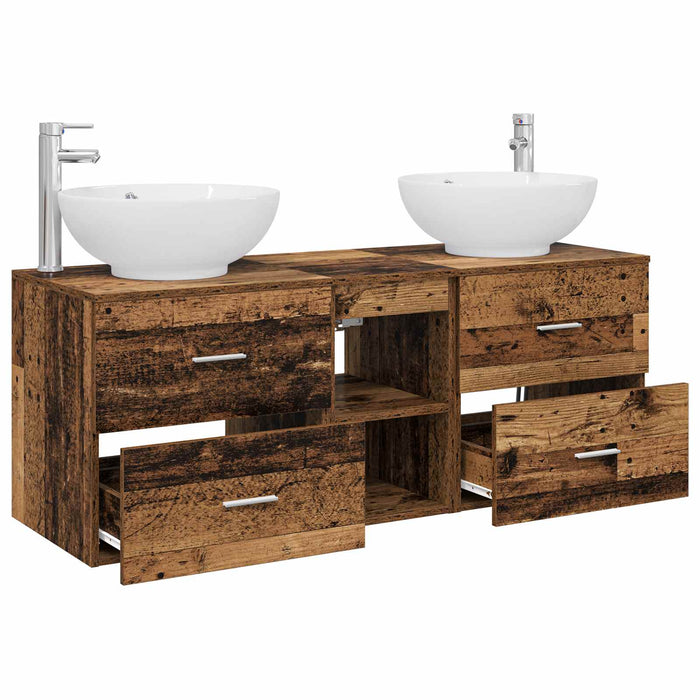 Set de mobilier pentru baie 3 buc. Lemn vechi WALTI