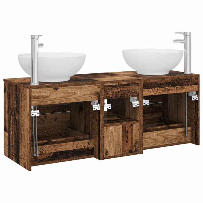 Set de mobilier pentru baie 3 buc. Lemn vechi WALTI