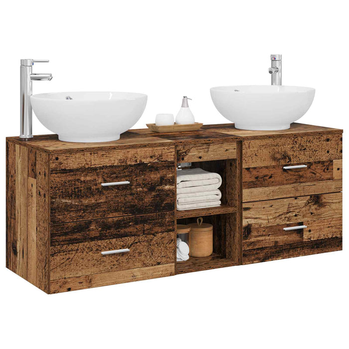 Set de mobilier pentru baie 3 buc. Lemn vechi WALTI