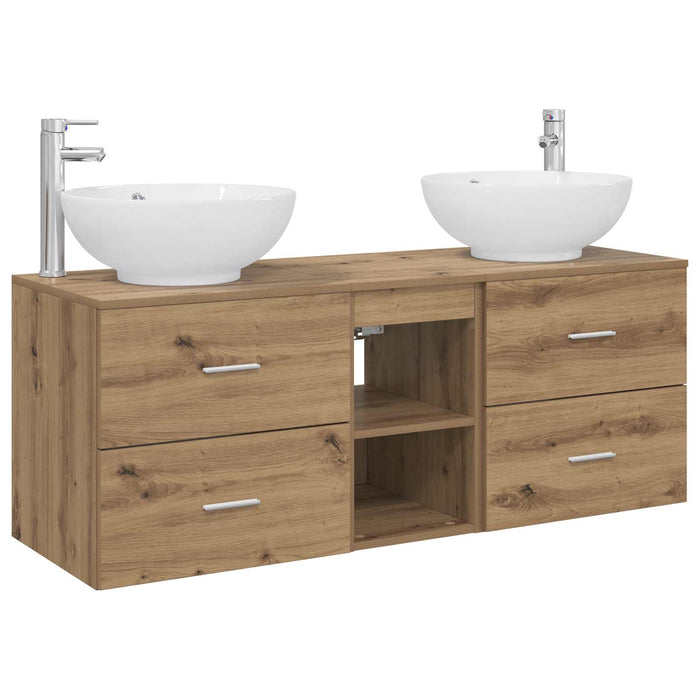 Set de mobilier pentru baie 3 buc. Stejar Artizanal WALTI