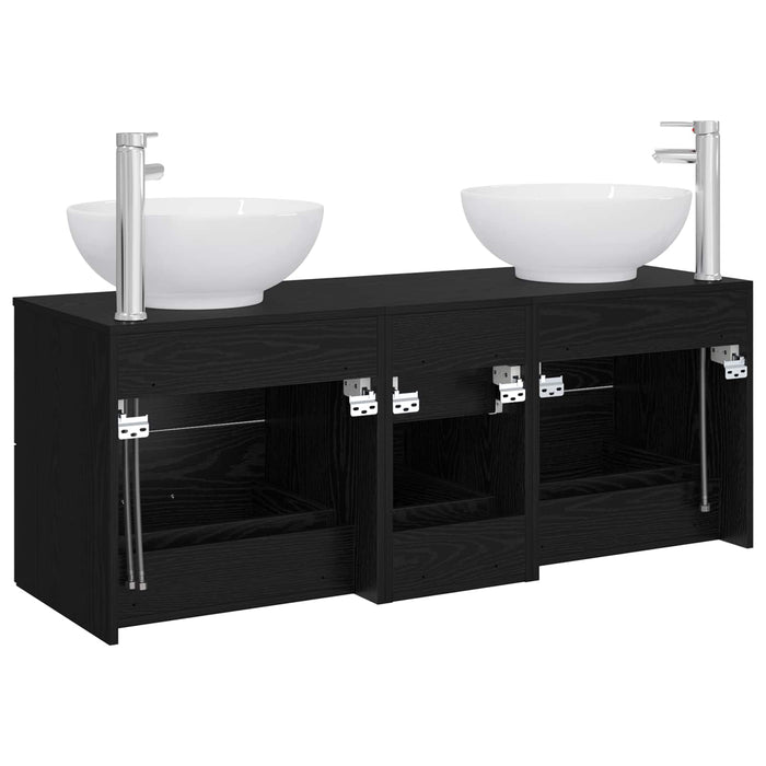 Set de mobilier pentru baie 3 buc. Negru 49,5 x 44,5 x 65 cm WALTI