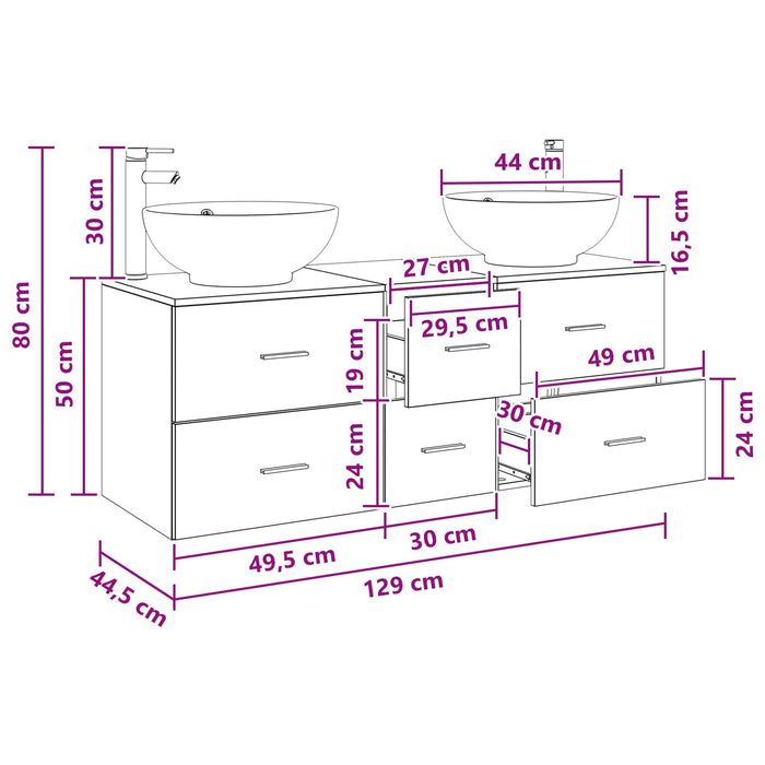 Set de mobilier pentru baie 3 buc. Stejar Sonoma WALTI