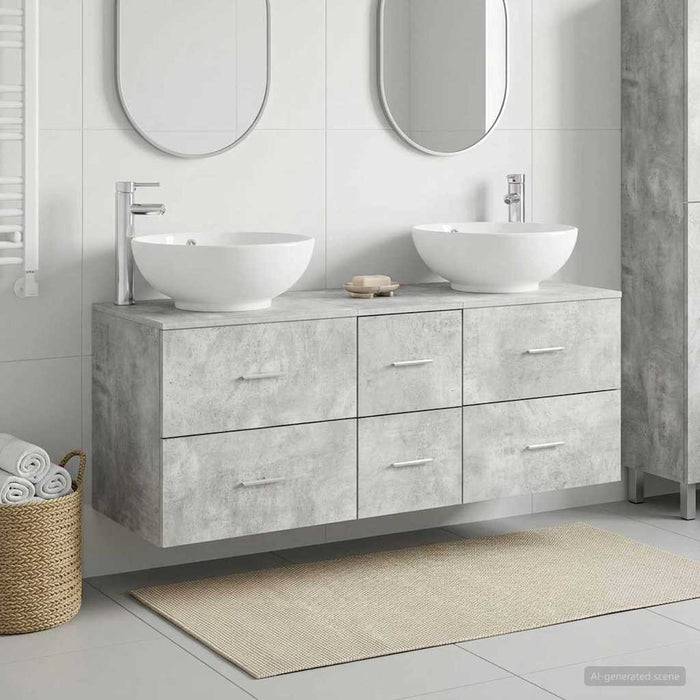 Set de mobilier pentru baie 3 buc. Gri Beton WALTI