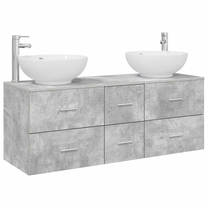 Set de mobilier pentru baie 3 buc. Gri Beton WALTI