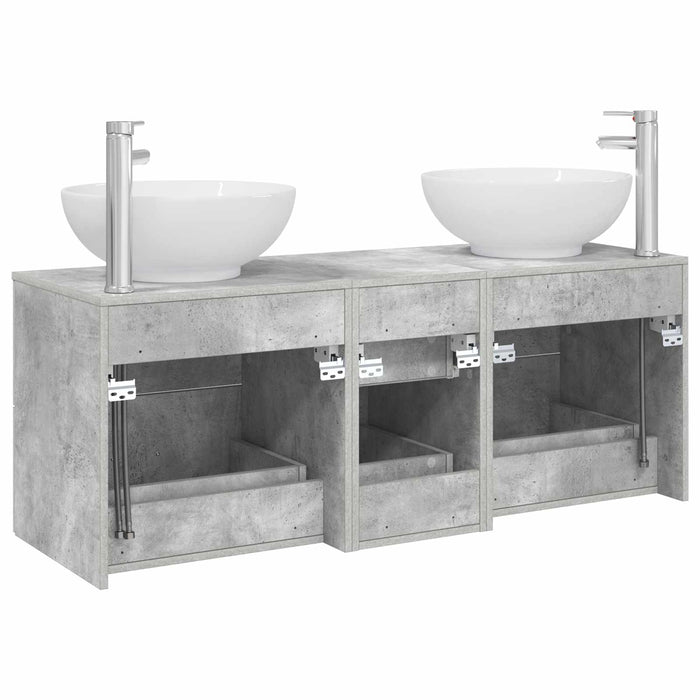 Set de mobilier pentru baie 3 buc. Gri Beton WALTI