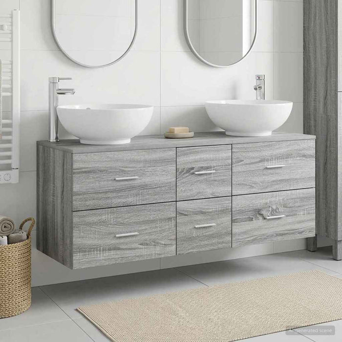 Set de mobilier pentru baie 3 buc. Sonoma gri WALTI