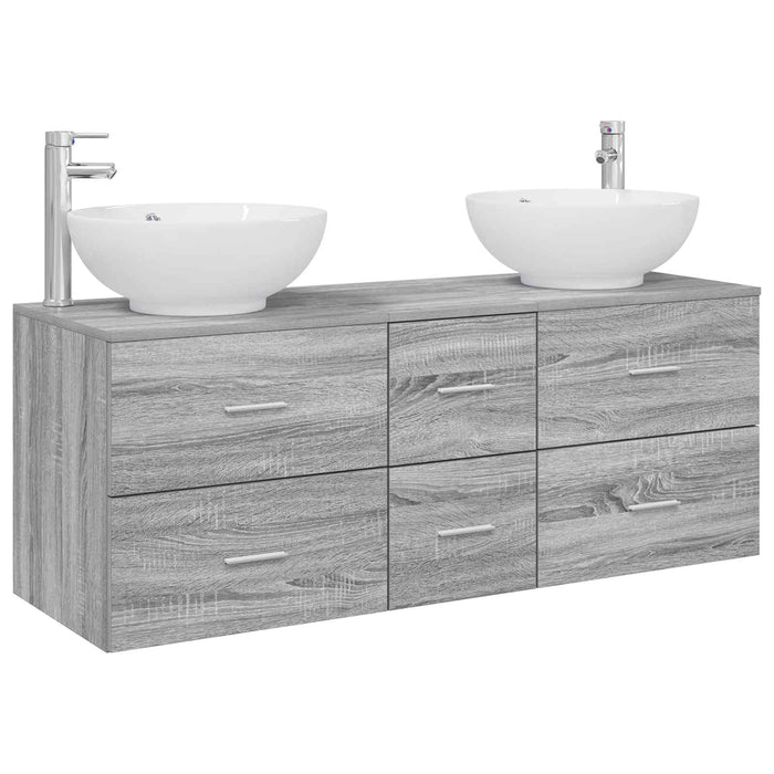 Set de mobilier pentru baie 3 buc. Sonoma gri WALTI