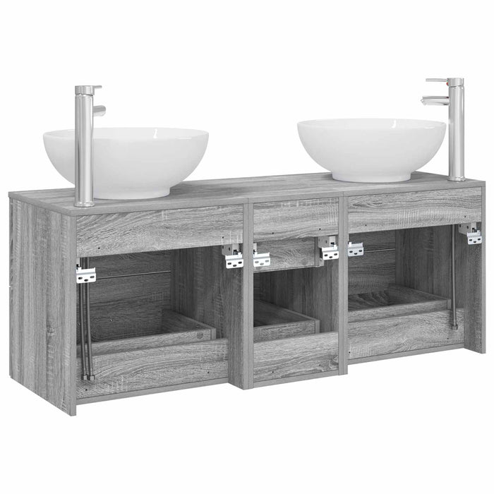Set de mobilier pentru baie 3 buc. Sonoma gri WALTI