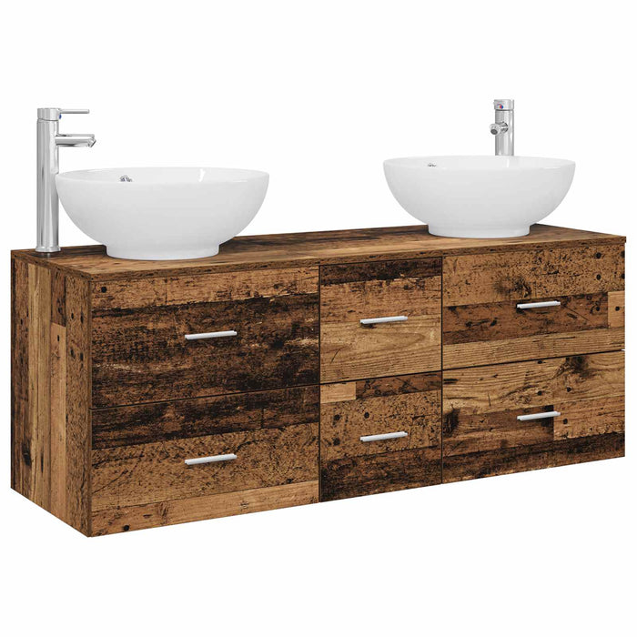 Set de mobilier pentru baie 3 buc. Lemn vechi WALTI