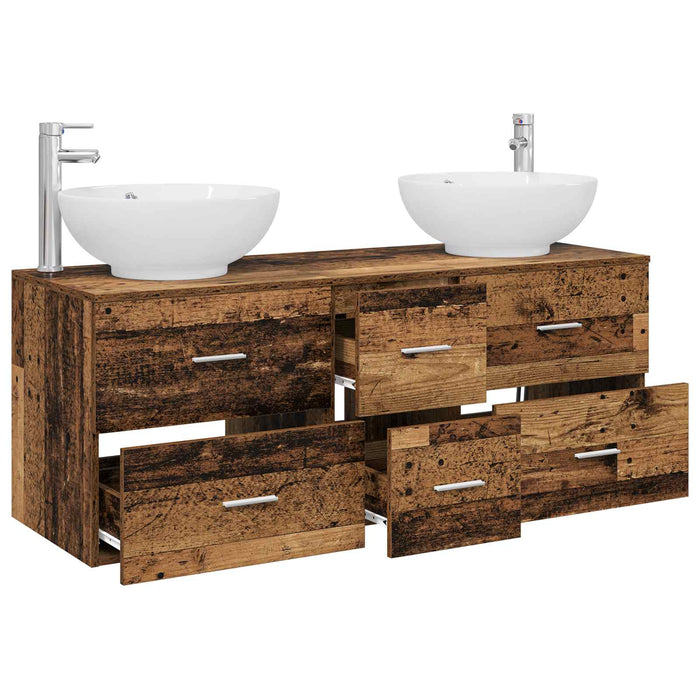 Set de mobilier pentru baie 3 buc. Lemn vechi WALTI