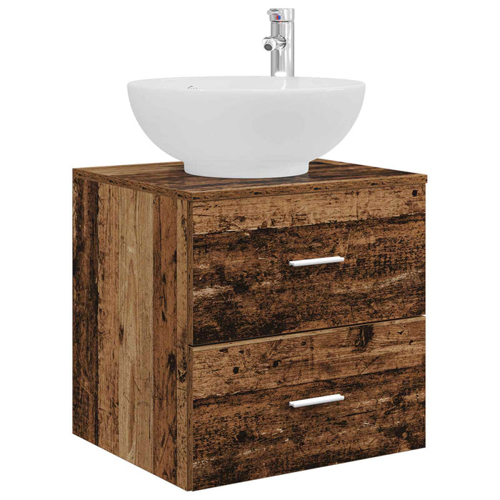 Set de mobilier pentru baie 3 buc. Lemn vechi WALTI