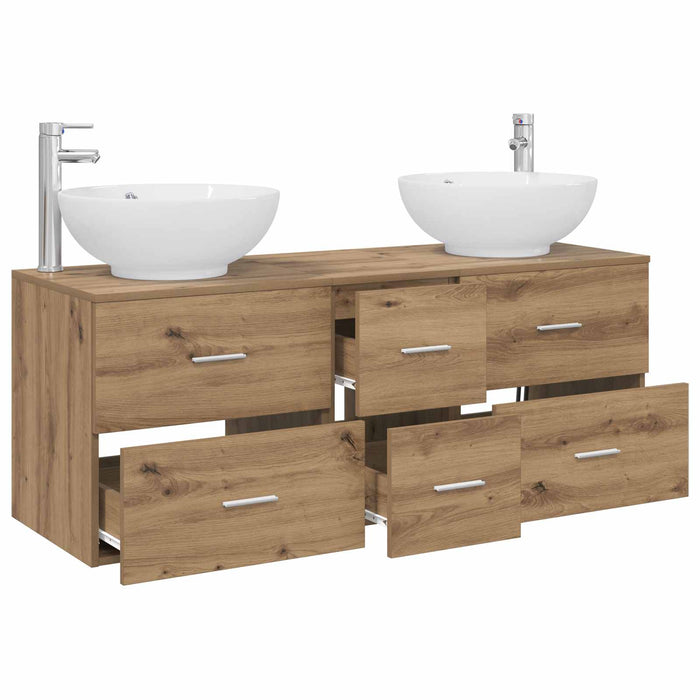 Set de mobilier pentru baie 3 buc. Stejar Artizanal WALTI