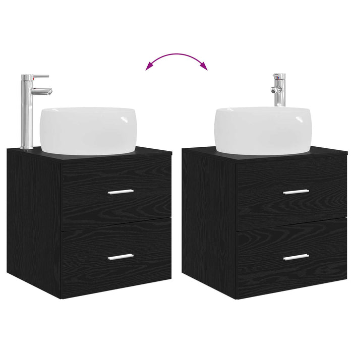 Set de mobilier pentru baie 3 buc. Negru 49,5 x 44,5 x 66 cm WALTI