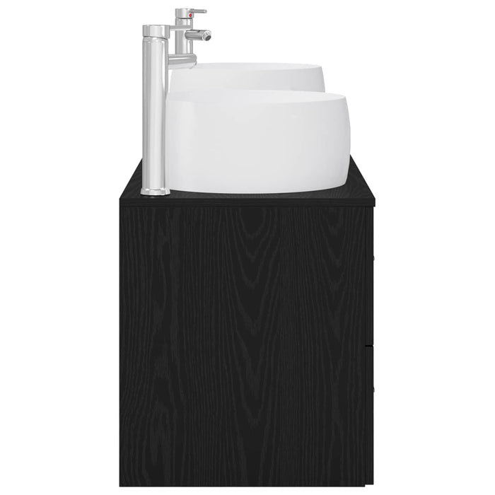 Set de mobilier pentru baie 3 buc. Negru 49,5 x 44,5 x 66 cm WALTI