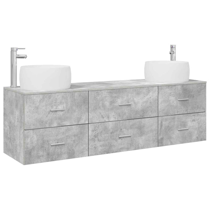 Set de mobilier pentru baie 3 buc. Gri Beton WALTI