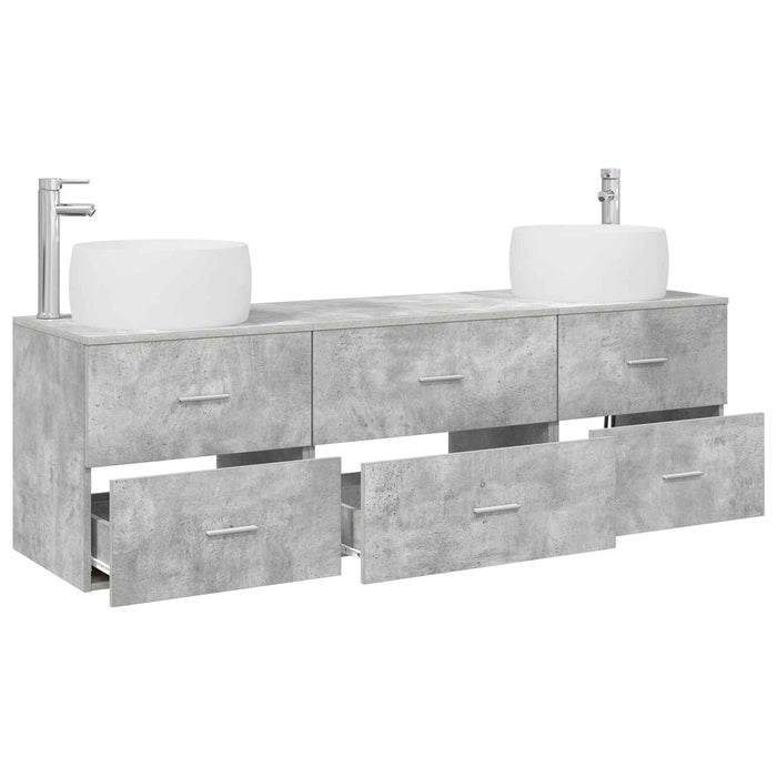 Set de mobilier pentru baie 3 buc. Gri Beton WALTI