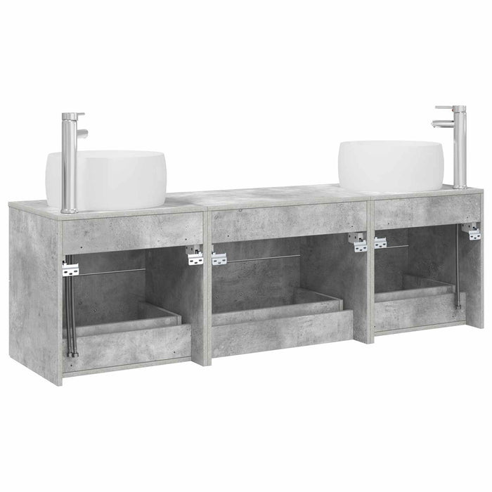 Set de mobilier pentru baie 3 buc. Gri Beton WALTI