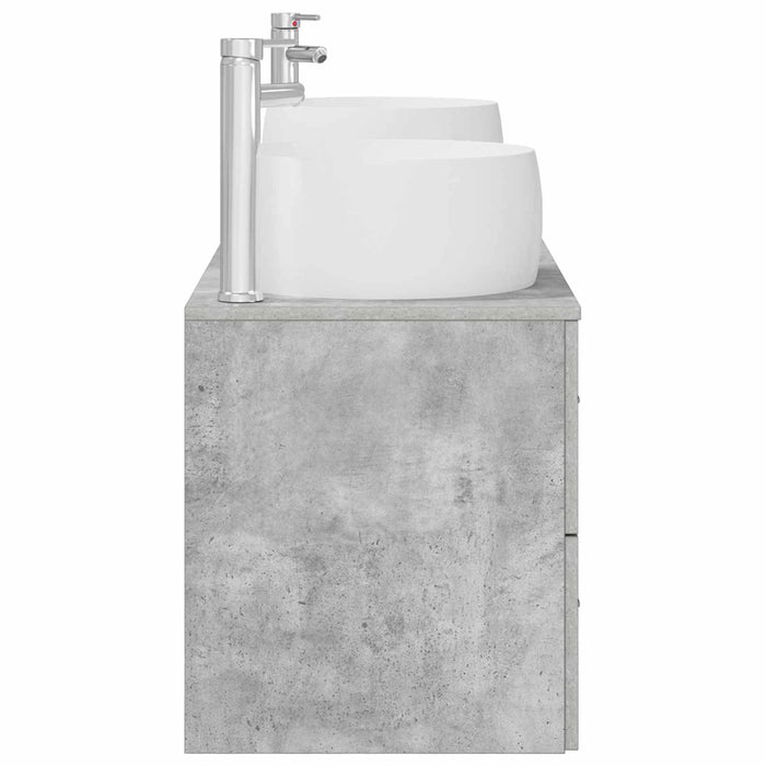 Set de mobilier pentru baie 3 buc. Gri Beton WALTI
